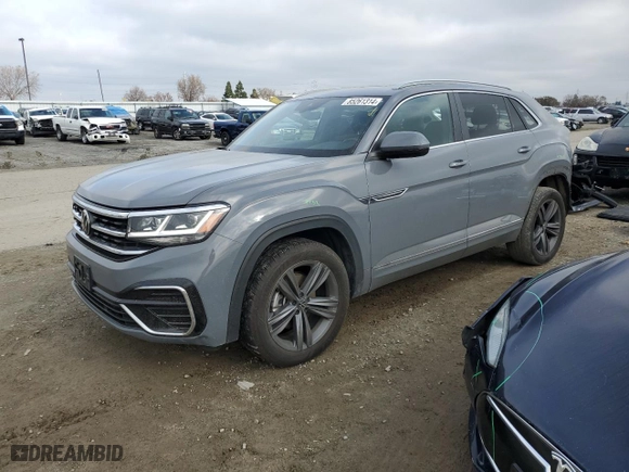 2022 Volkswagen Atlas Cross Sport 3.6L V6 SEL R-Line with VIN 1V2SE2CA3NC206184, listed as a Copart auction lot 85261314 with 42,156 mi miles and Salvage Title. Bid and sale history available at carsss.com. Image 1.