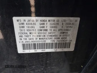 2005 Acura TSX z VIN JH4CL96855C015202, wystawiony jako IAAI lot #42374204 z przebiegiem 128 880 mil mil oraz . Historia ofert i sprzedaży dostępna na DreamBid. Obrazek 9.