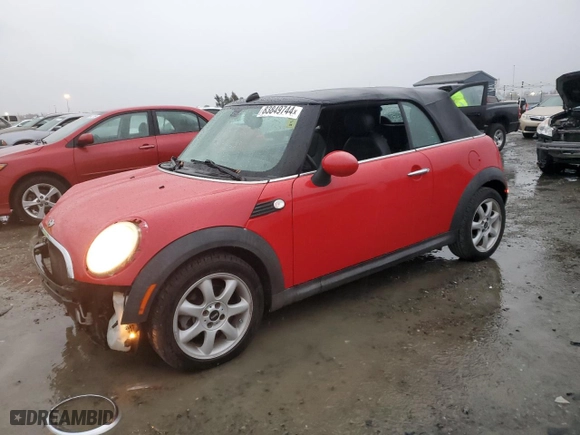2009 MINI Cooper Convertible with VIN WMWMR33539TU96291, listed as a Copart auction lot 83849744 with 65,056 mi miles and Salvage Title. Bid and sale history available at carsss.com. Image 1.