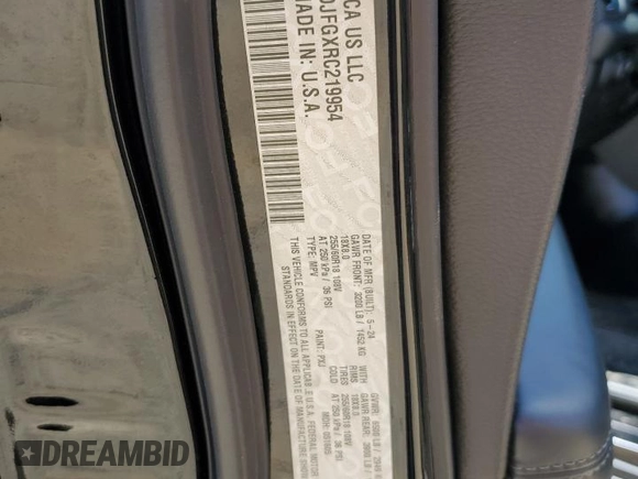 2024 Dodge Durango Pursuit with VIN 1C4RDJFGXRC219954, listed as a Copart auction lot 62519255 with 10,962 mi miles and Salvage title. Bid and sale history available at DreamBid. Image 12.
