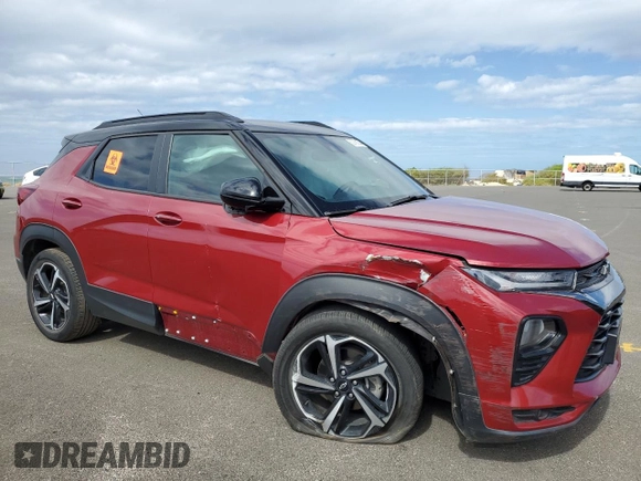 2021 Chevrolet TrailBlazer RS with VIN KL79MTSL2MB116764, listed as a Copart auction lot 62769104 with 30,183 mi miles and Salvage Title. Bid and sale history available at DreamBid. Image 4.
