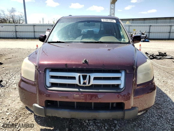 2007 Honda Pilot EX-L with VIN 5FNYF18527B025243, listed as a Copart auction lot 51981585 with 273,134 mi miles and Salvage Title. Bid and sale history available at carsss.com. Image 5.