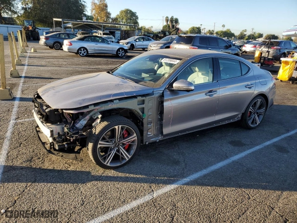 2024 Genesis G70 3.3T Sport Advanced with VIN KMTG54SEXRU136207, listed as a Copart auction lot 86216744 with 3,704 mi miles and Salvage Title. Bid and sale history available at carsss.com. Image 1.