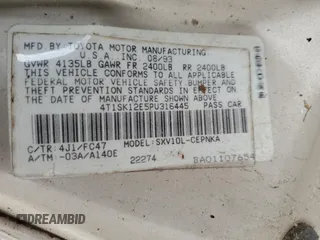 1993 Toyota Camry LE with VIN 4T1SK12E5PU316445, listed as a Copart auction lot 77534394 with 175,506 mi miles and Salvage Title. Bid and sale history available at carsss.com. Image 12.