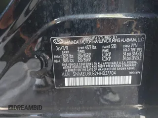 2017 Hyundai Santa Fe 2.4L z VIN 5NMZU3LB2HH037704, wystawiony jako IAAI lot #42113964 z przebiegiem 125 488 mil mil oraz . Historia ofert i sprzedaży dostępna na DreamBid. Obrazek 9.