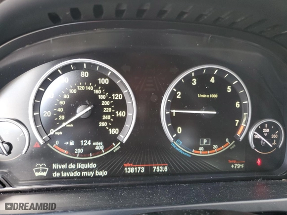 2013 BMW 7 Series 740Li with VIN WBAYE4C5XDD137591, listed as a Copart auction lot 44581175 with 138,173 mi miles and Salvage Title. Bid and sale history available at carsss.com. Image 9.