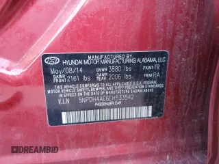 2014 Hyundai Elantra SE with VIN 5NPDH4AE6EH533542, listed as a Copart auction lot 83096254 with 192,817 mi miles and Salvage Title. Bid and sale history available at DreamBid. Image 14.