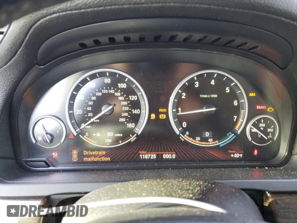 2012 BMW 7 Series 750Li with VIN WBAKB8C52CDW84794, listed as a Copart auction lot 49874315 with 118,725 mi miles and Salvage Title. Bid and sale history available at carsss.com. Image 9.