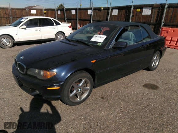 2004 BMW 3 Series 325Ci with VIN WBABW33474PL29697, listed as a IAAI auction lot 41718697 with 151,815 mi miles. Bid and sale history available at carsss.com. Image 2.