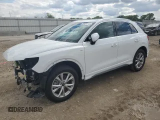 2023 Audi Q3 S line Premium Plus with VIN WA1EECF3XP1118615, listed as a Copart auction lot 58227215 with 11,738 mi miles and Salvage title. Bid and sale history available at DreamBid. Image 1.