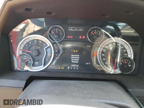 2013 Ram 2500 Laramie with VIN 3C6UR5NL1DG609887, listed as a Copart auction lot 46000765 with 245,573 mi miles and Salvage Title. Bid and sale history available at carsss.com. Image 9.
