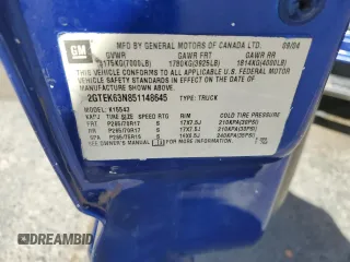 2005 GMC Sierra Denali z VIN 2GTEK63N851148645, wystawiony jako Copart lot #47744365 z przebiegiem 396 452 mil mil oraz Szkody całkowita. Historia ofert i sprzedaży dostępna na DreamBid. Obrazek 14.