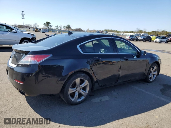 2012 Acura TL Tech Auto with VIN 19UUA8F56CA004666, listed as a Copart auction lot 49587145 with 207,109 mi miles and Salvage Title. Bid and sale history available at carsss.com. Image 3.