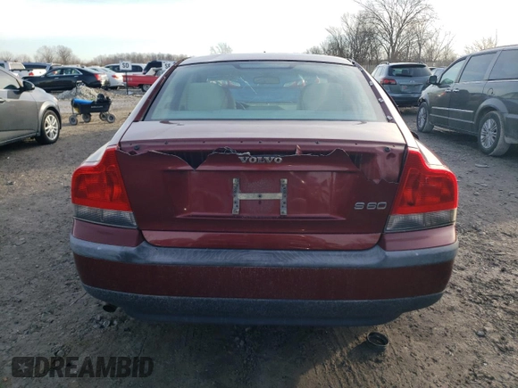 2001 Volvo S60 with VIN YV1RS61R512081241, listed as a Copart auction lot 43584055 with 115,211 mi miles and Salvage Title. Bid and sale history available at carsss.com. Image 6.