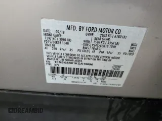 2019 Ford Explorer с VIN 1FM5K8B81KGA19096, выставлен на аукционе Copart как лот 59513615 с пробегом 88 406 миль миль и Списание • Salvage title. История ставок и продаж доступна на DreamBid. Изображение 13.