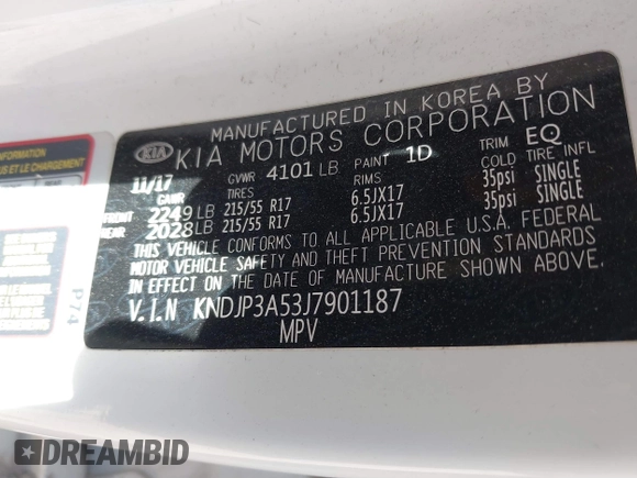 2018 Kia Soul + with VIN KNDJP3A53J7901187, listed as a IAAI auction lot 38949447 with 115,761 mi miles. Bid and sale history available at carsss.com. Image 9.