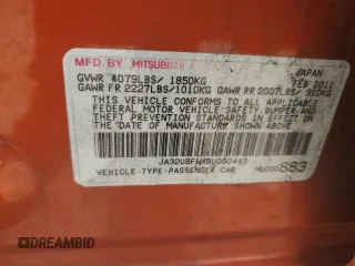 2011 Mitsubishi Lancer GTS with VIN JA32U8FW4BU030443, listed as a Copart auction lot 79494144 with 191,235 mi miles and Salvage Title. Bid and sale history available at DreamBid. Image 13.