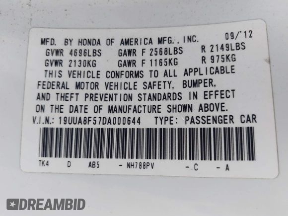 2013 Acura TL Tech with VIN 19UUA8F57DA000644, listed as a IAAI auction lot 41166316 with 111,788 mi miles. Bid and sale history available at carsss.com. Image 9.