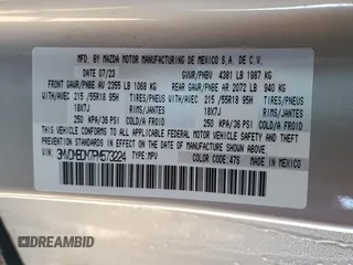 2023 Mazda CX-30 S Premium with VIN 3MVDMBDM7PM573224, listed as a Copart auction lot 85997854 with Not Provided miles and Salvage Title. Bid and sale history available at DreamBid. Image 12.