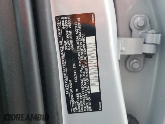 2023 Polestar 2 z VIN YSMEG3KA3PL126018, wystawiony jako Copart lot #51307475 z przebiegiem 72 473 mil mil oraz Tytuł czysty. Historia ofert i sprzedaży dostępna na DreamBid. Obrazek 12.