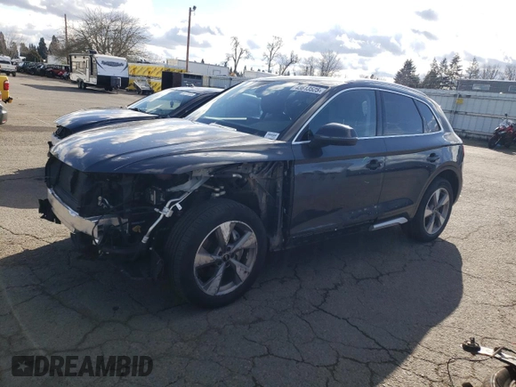 2023 Audi Q5 Premium with VIN WA1ABAFY3P2083773, listed as a Copart auction lot 43613525 with 15,911 mi miles and Salvage Title. Bid and sale history available at carsss.com. Image 1.