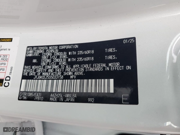 2025 Lexus NX with VIN JTJGKCEZ5S5033158, listed as a Copart auction lot 48940385 with 306 mi miles and Salvage Title. Bid and sale history available at carsss.com. Image 13.