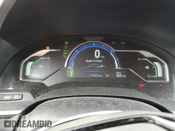 2018 Honda Clarity Plug-In Hybrid Touring with VIN JHMZC5F30JC018929, listed as a Copart auction lot 76524814 with 171,567 mi miles and Salvage Title. Bid and sale history available at carsss.com. Image 9.