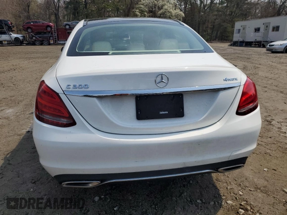 2018 Mercedes-Benz C 300 with VIN WDDWF4KB8JR316926, listed as a Copart auction lot 54015225 with 52,551 mi miles and Salvage title. Bid and sale history available at DreamBid. Image 6.