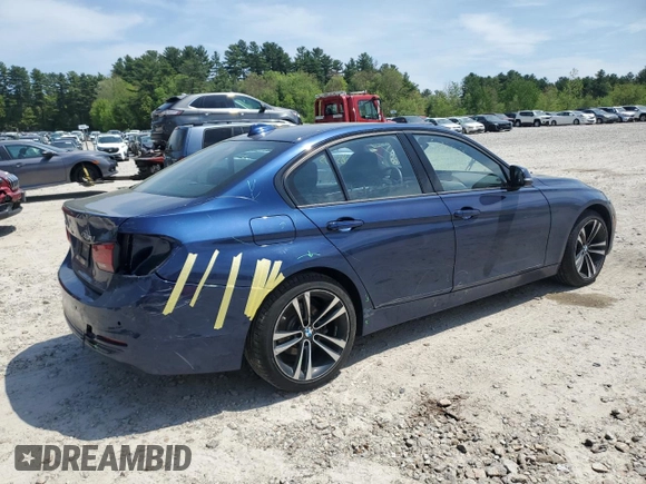 2018 BMW 3 Series 330i xDrive with VIN WBA8D9C54JEM33342, listed as a Copart auction lot 56833135 with 36,434 mi miles and Salvage title. Bid and sale history available at DreamBid. Image 3.