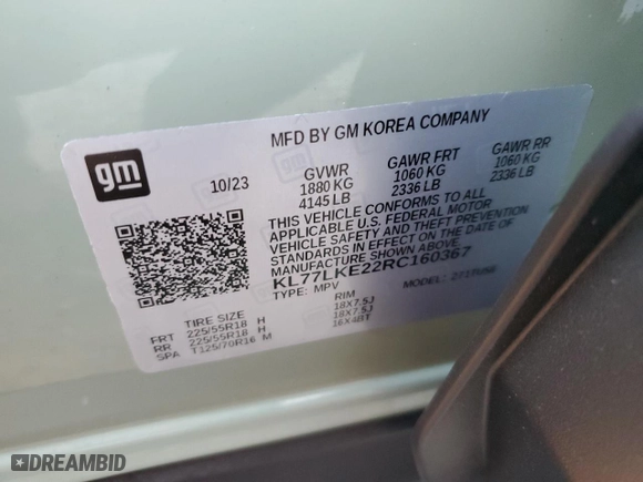 2024 Chevrolet Trax ACTIV with VIN KL77LKE22RC160367, listed as a Copart auction lot 86074814 with 3,227 mi miles and Clean Title. Bid and sale history available at carsss.com. Image 14.