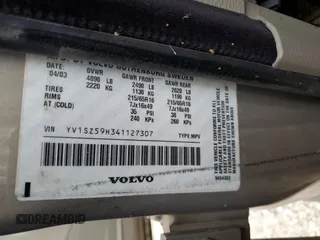 2004 Volvo V70 XC70 with VIN YV1SZ59H341127307, listed as a Copart auction lot 74380104 with 0 mi miles and Salvage Title. Bid and sale history available at carsss.com. Image 13.