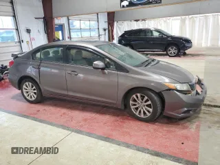 2012 Honda Civic EX with VIN 19XFB2F80CE320346, listed as a Copart auction lot 53514955 with Not Provided miles and Salvage Title. Bid and sale history available at DreamBid. Image 4.