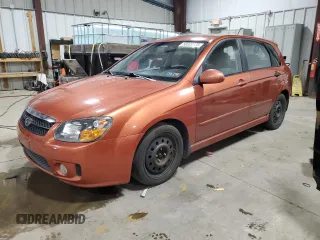 2008 Kia Spectra with VIN KNAFE161185019511, listed as a Copart auction lot 50035175 with 121,580 mi miles and Salvage Title. Bid and sale history available at carsss.com. Image 1.