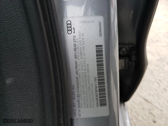 2015 Audi A6 2.0T Premium Plus with VIN WAUGFAFC8FN011793, listed as a Copart auction lot 47886635 with 177,288 mi miles and Clean Title. Bid and sale history available at carsss.com. Image 12.