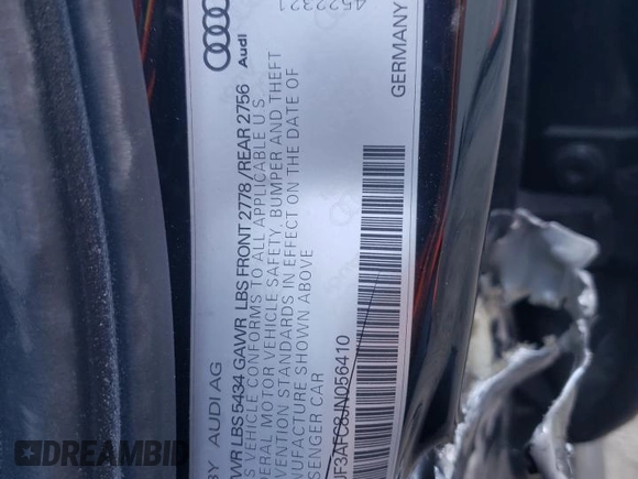 2018 Audi A6 Sport with VIN WAUF3AFC8JN056410, listed as a Copart auction lot 77576274 with 61,920 mi miles and Salvage Title. Bid and sale history available at carsss.com. Image 12.