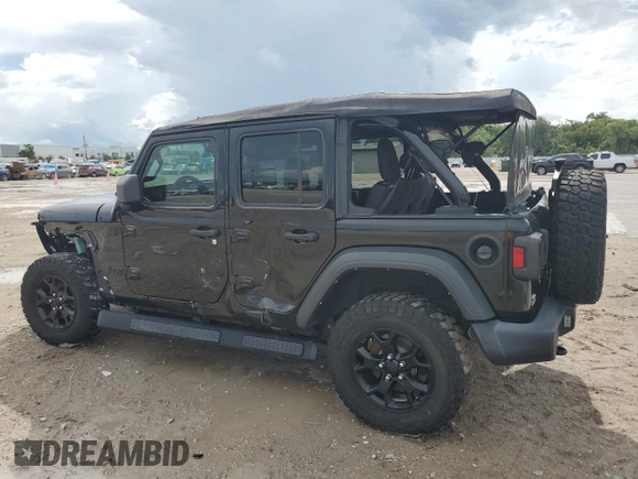 2021 Jeep Wrangler Unlimited Willys Sport with VIN 1C4HJXDN3MW681126, listed as a Copart auction lot 61303544 with 39,514 mi miles and Salvage title. Bid and sale history available at DreamBid. Image 2.