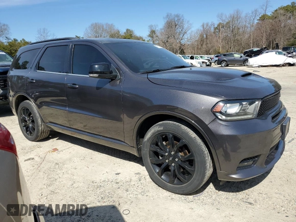 2019 Dodge Durango GT Plus with VIN 1C4RDJDG9KC702554, listed as a Copart auction lot 48311575 with 53,326 mi miles and Salvage Title. Bid and sale history available at DreamBid. Image 4.