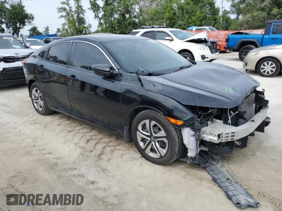 2017 Honda Civic LX with VIN 2HGFC2F56HH539666, listed as a Copart auction lot 58782925 with 108,319 mi miles and Salvage title. Bid and sale history available at DreamBid. Image 4.