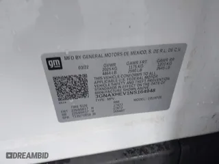 2022 Chevrolet Equinox LS with VIN 3GNAXHEV1NS164948, listed as a IAAI auction lot 41782810 with 66,722 mi miles. Bid and sale history available at carsss.com. Image 9.