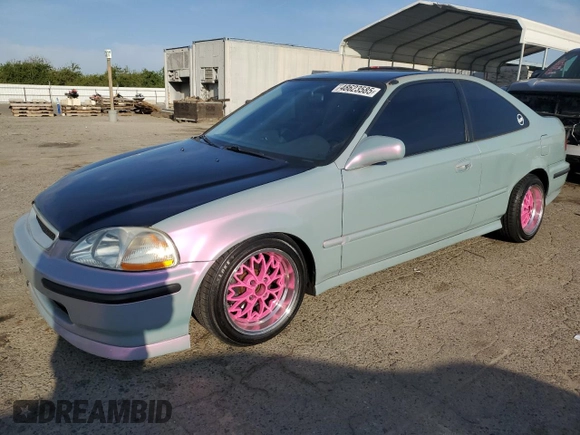 1998 Honda Civic DX with VIN 1HGEJ6127WL054586, listed as a Copart auction lot 48623585 with 328,988 mi miles and Salvage Title. Bid and sale history available at carsss.com. Image 1.