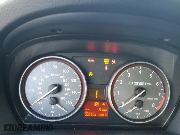 2011 BMW 3 Series 335is with VIN WBAKG1C51BE362679, listed as a Copart auction lot 43506475 with 223,303 mi miles and Salvage Title. Bid and sale history available at carsss.com. Image 9.