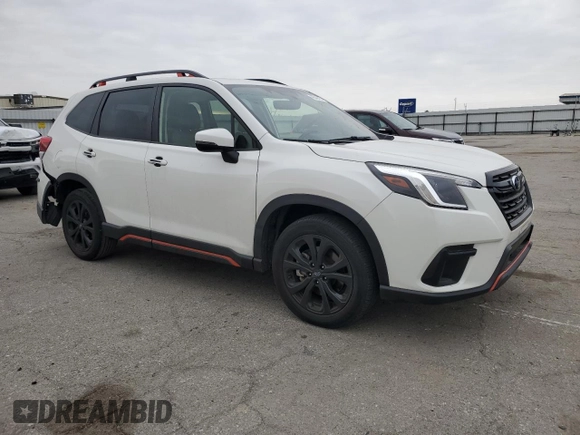 2022 Subaru Forester Sport with VIN JF2SKAJCXNH512313, listed as a Copart auction lot 42649425 with 27,452 mi miles and Salvage Title. Bid and sale history available at carsss.com. Image 4.