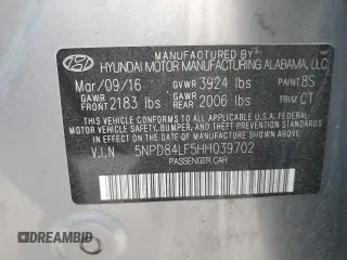 2017 Hyundai Elantra Limited z VIN 5NPD84LF5HH039702, wystawiony jako Copart lot #49128905 z przebiegiem 126 338 mil mil oraz Szkoda całkowita • Salvage title. Historia ofert i sprzedaży dostępna na DreamBid. Obrazek 14.