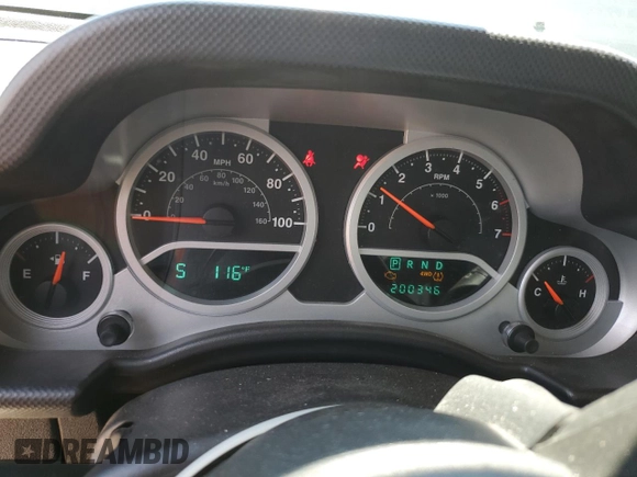 2010 Jeep Wrangler Rubicon with VIN 1J4BA6D12AL221220, listed as a Copart auction lot 56057055 with 200,346 mi miles and Salvage title. Bid and sale history available at DreamBid. Image 9.