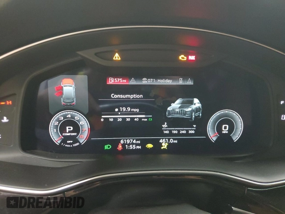 2021 Audi Q7 Premium Plus with VIN WA1LJAF72MD038939, listed as a Copart auction lot 85394184 with 61,947 mi miles and Salvage title. Bid and sale history available at DreamBid. Image 9.