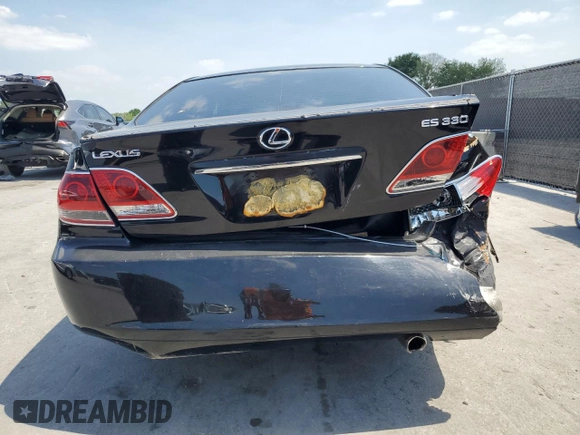2005 Lexus ES 330 with VIN JTHBA30G355114118, listed as a Copart auction lot 51798995 with 268,836 mi miles and Salvage Title. Bid and sale history available at carsss.com. Image 6.