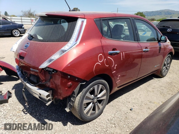2015 Nissan LEAF SV with VIN 1N4AZ0CPXFC308356, listed as a Copart auction lot 52043783 with 71,353 mi miles. Bid and sale history available at carsss.com. Image 3.