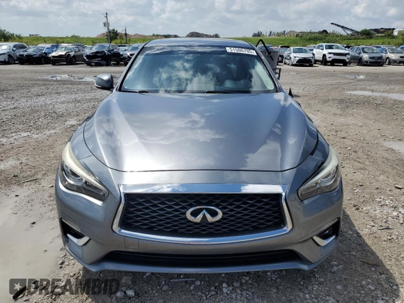 2018 Infiniti Q50 Luxe with VIN JN1EV7AP6JM350922, listed as a Copart auction lot 51506705 with 74,580 mi miles and Salvage Title. Bid and sale history available at DreamBid. Image 5.