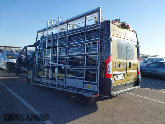 2023 Ram ProMaster Cargo with VIN 3C6LRVDG3PE538899, listed as a IAAI auction lot 41815998 with Not Provided miles. Bid and sale history available at carsss.com. Image 3.