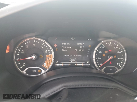 2022 Jeep Renegade Latitude with VIN ZACNJDB10NPN47851, listed as a Copart auction lot 61071255 with 74,763 mi miles and Non repairable. Bid and sale history available at DreamBid. Image 9.